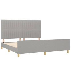 Cadre de lit avec tête de lit Gris clair 180x200 cm