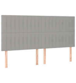 Cadre de lit avec tête de lit Gris clair 180x200 cm