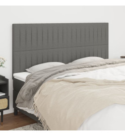 Têtes de lit 4 pcs Gris clair 90x5x78/88 cm Tissu