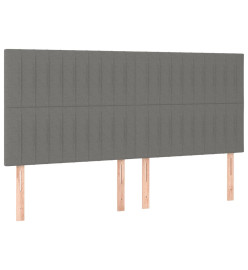 Têtes de lit 4 pcs Gris clair 90x5x78/88 cm Tissu