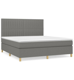 Lit à sommier tapissier avec matelas Gris foncé 180x200cm Tissu