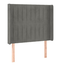 Tête de lit à LED Gris clair 93x16x118/128 cm Velours