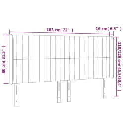 Tête de lit à LED Gris foncé 183x16x118/128 cm Tissu