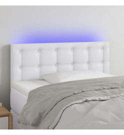 Tête de lit à LED Blanc 90x5x78/88 cm Similicuir