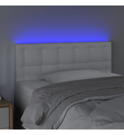 Tête de lit à LED Blanc 90x5x78/88 cm Similicuir