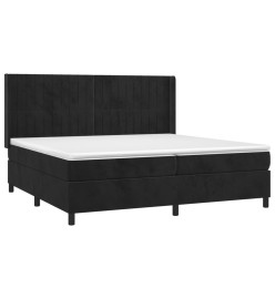 Sommier tapissier avec matelas et LED Noir 200x200 cm Velours