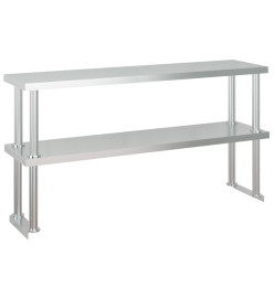 Table de travail de cuisine avec étagère 120x60x145 cm Inox