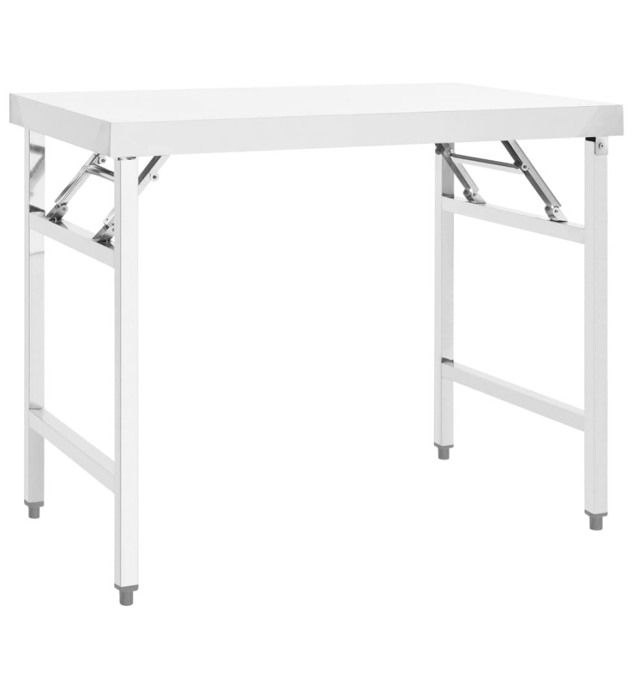 Table de travail pliable de cuisine 100x60x80 cm Inox