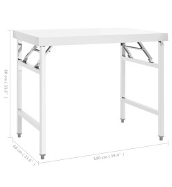 Table de travail pliable de cuisine 100x60x80 cm Inox