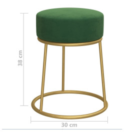 Tabouret rond Vert Velours