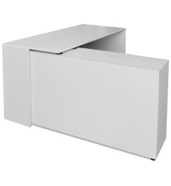 Bureau d'angle 4 étagères blanc