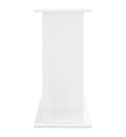 Support d'aquarium blanc brillant 81x36x73 cm bois d'ingénierie