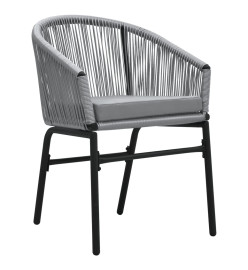 Ensemble de salle à manger de jardin 3 pcs Gris