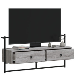 Meuble TV mural sonoma gris 100,5x30x51 cm bois d'ingénierie