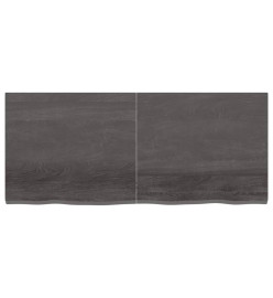 Étagère murale gris foncé 140x60x4 cm bois chêne massif traité