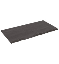 Étagère murale gris foncé 120x60x4 cm bois chêne massif traité