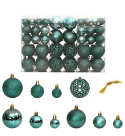 Boules de Noël 100 pcs vert 3 / 4 / 6 cm