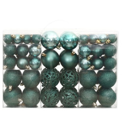 Boules de Noël 100 pcs vert 3 / 4 / 6 cm