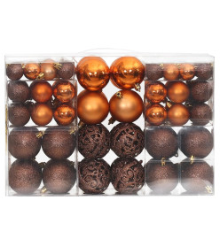 Boules de Noël 100 pcs marron 3 / 4 / 6 cm