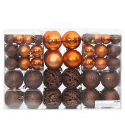 Boules de Noël 100 pcs marron 3 / 4 / 6 cm