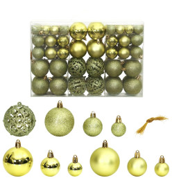 Boules de Noël 100 pcs vert clair 3 / 4 / 6 cm