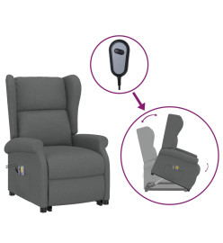 Fauteuil de massage inclinable Gris foncé Tissu