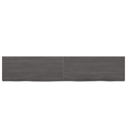 Étagère murale gris foncé 200x40x6 cm bois chêne massif traité