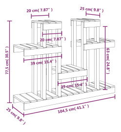 Support à plantes Blanc 104,5x25x77,5 cm Bois massif de pin