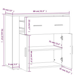 Buffet haut Gris béton Bois d'ingénierie