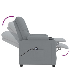 Fauteuil inclinable électrique Gris clair Tissu