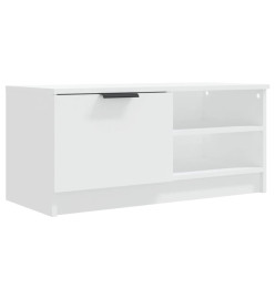 Meuble TV Blanc 80x35x36,5 cm Bois d'ingénierie