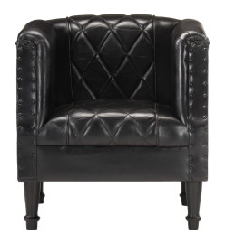 Fauteuil Noir Cuir véritable de chèvre