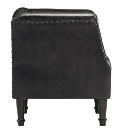 Fauteuil Noir Cuir véritable de chèvre