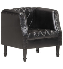 Fauteuil Noir Cuir véritable de chèvre