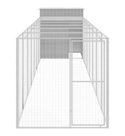 Poulailler avec cour gris clair 165x863x181 cm acier galvanisé
