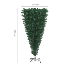 Sapin de Noël artificiel renversé avec support Vert 210 cm