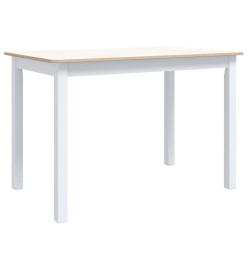 Table à dîner Blanc et marron 114x71x75 cm Bois d'hévéa massif