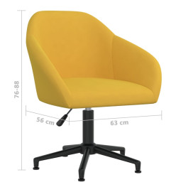 Chaise pivotante de salle à manger Jaune Velours