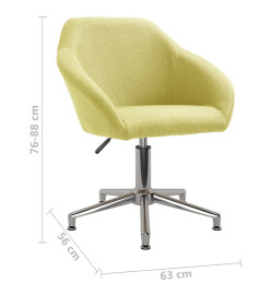 Chaise pivotante de bureau Vert Tissu