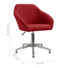 Chaise pivotante de bureau Rouge bordeaux Tissu