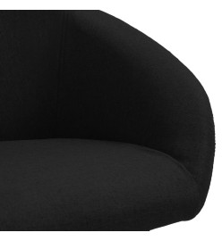 Chaise pivotante de salle à manger Noir Tissu