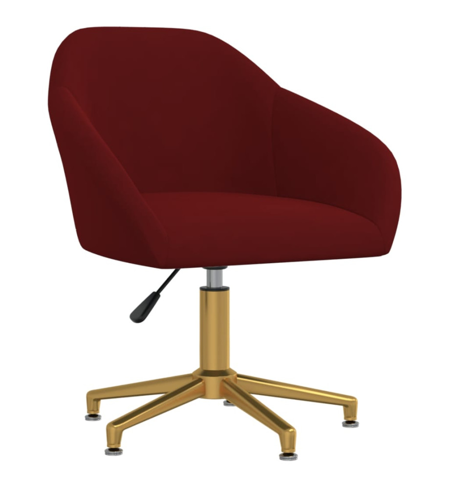 Chaise pivotante de bureau Rouge bordeaux Velours