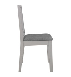 Chaises à manger avec coussins lot de 4 gris bois solide