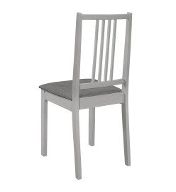 Chaises à manger avec coussins lot de 4 gris bois solide