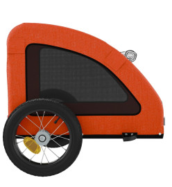 Remorque de vélo pour chien orange tissu oxford et fer