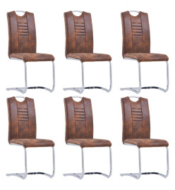 Ensemble de salle à manger 7 pcs Similicuir daim Marron