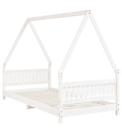 Cadre de lit pour enfants blanc 90x200 cm bois de pin massif