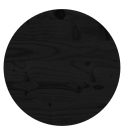 Dessus de table rond noir Ø30x3 cm bois de pin massif