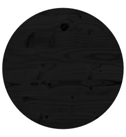 Dessus de table rond noir Ø40x3 cm bois de pin massif