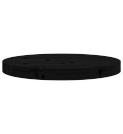 Dessus de table rond noir Ø40x3 cm bois de pin massif